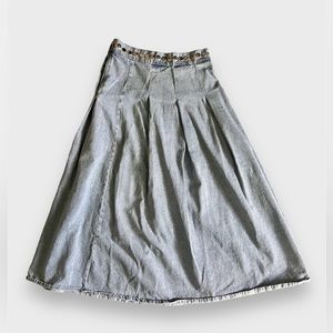 Ava Jean Studded Light Wash Denim Skirt - Vintage Inspired